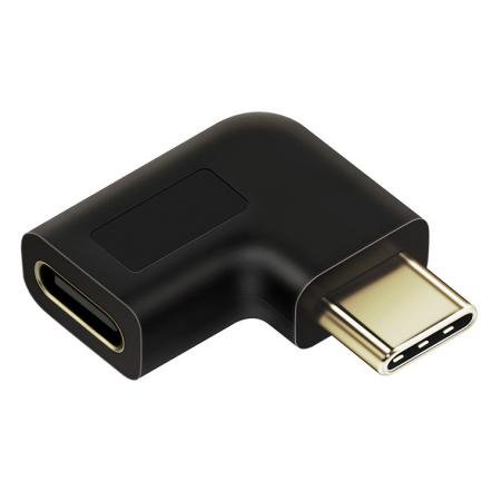 CABLETIME αντάπτορας USB Type-C αρσενικό σε θηλυκό, γωνιακός, μαύρος