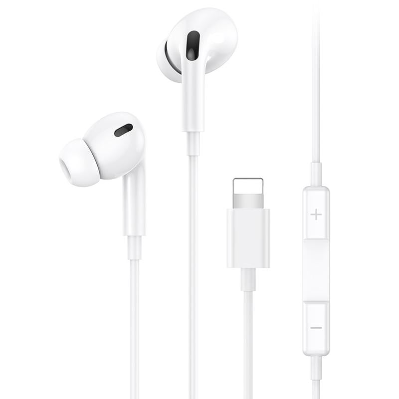 USAMS earphones με μικρόφωνο EP-41, Lightning, Φ10mm, 1.2m, λευκά USAMS earphones με μικρόφωνο EP-41, Lightning, Φ10mm, 1.2m, λευκά