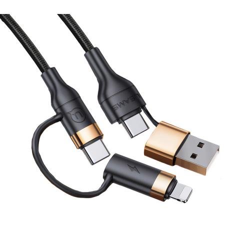 USAMS καλώδιο USB Type-C + Lightning US-SJ483, PD 3A 60W, 1