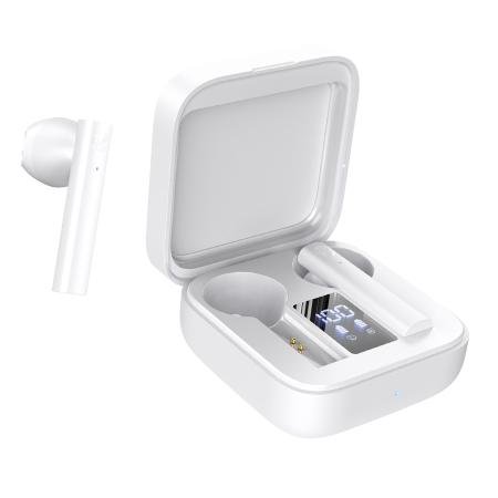 CELEBRAT earphones με θήκη φόρτισης W12, True Wireless, λευκά