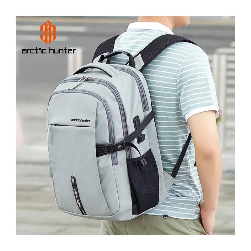 Arctic Hunter τσάντα πλάτης B00388 με θήκη laptop 15.6", USB, 27L, γκρι – φωτογραφία 2