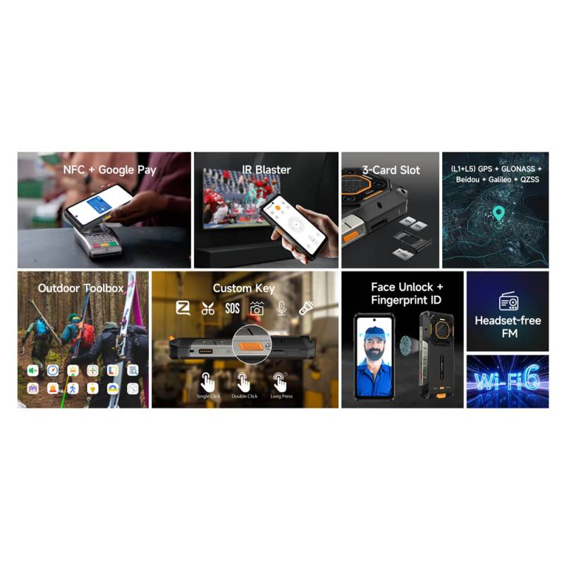 Ulefone smartphone Armor 26 Ultra Walkie-Talkie, 6.78", 12/512GB, 5G, 15600mAh, IP68/IP69K, μαύρο – φωτογραφία 6