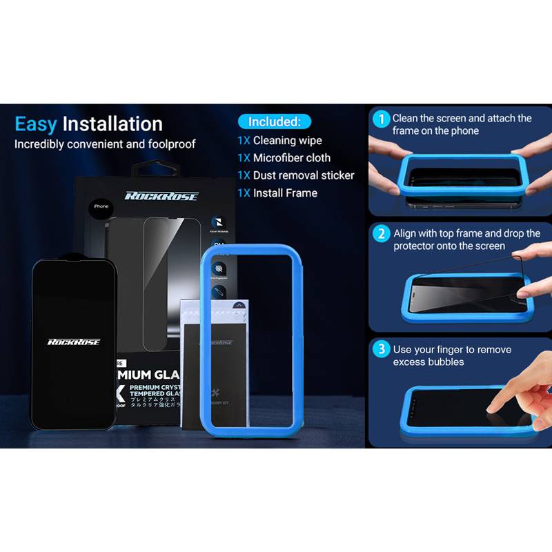 Rockrose tempered glass 2.5D Sapphire Crystal Clear, iPhone 13 mini – φωτογραφία 3