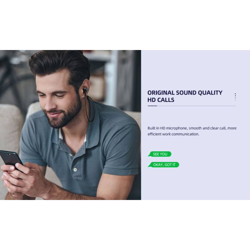Celebrat earphones A20 με μαγνήτη, Bluetooth, 10mm, 70mAh, μαύρα – φωτογραφία 3