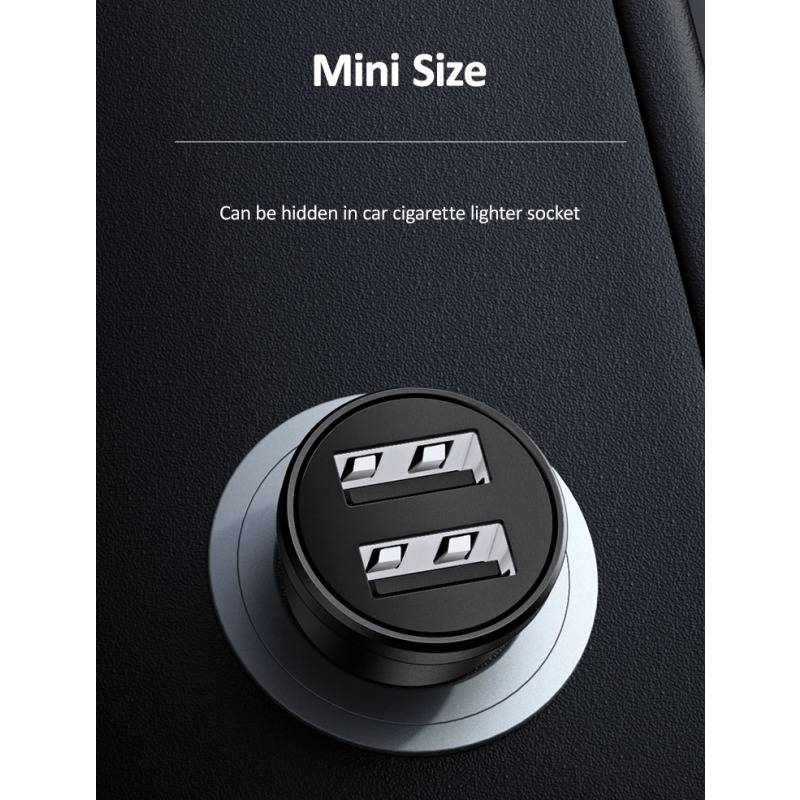 USAMS φορτιστής αυτοκινήτου C20, 2x USB, 2.4A, μαύρος – φωτογραφία 6