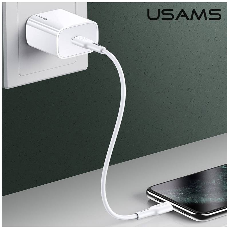 USAMS φορτιστής τοίχου US-CC118, 1x type-C, PD3.0 20W 3A, λευκός – φωτογραφία 2