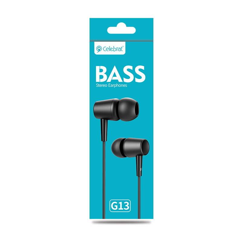 Celebrat earphones με μικρόφωνο G13, 3.5mm σύνδεση, Φ10mm, 1.2m, μαύρο – φωτογραφία 5