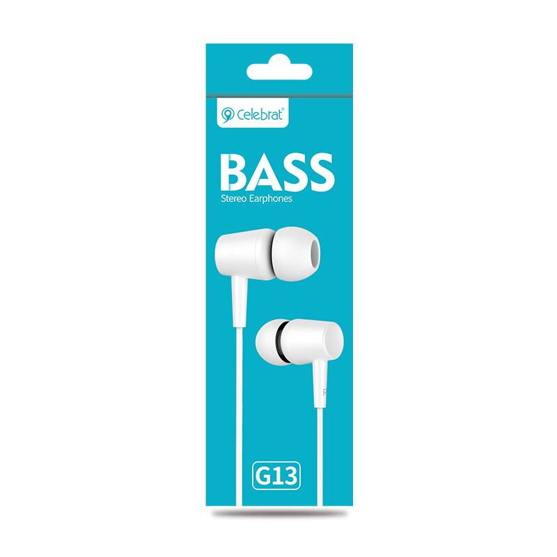 Celebrat earphones με μικρόφωνο G13, 3.5mm σύνδεση, Φ10mm, 1.2m, λευκό – φωτογραφία 5