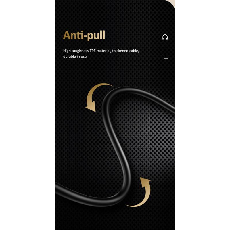 USAMS earphones με μικρόφωνο US-SJ482, USB-C σύνδεση, Φ10mm, 1.2m, μαύρα – φωτογραφία 4