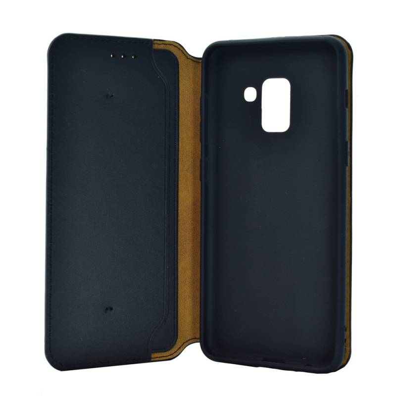 Powertech Θήκη Slim Leather για Samsung A5 2018, μαύρη – φωτογραφία 3