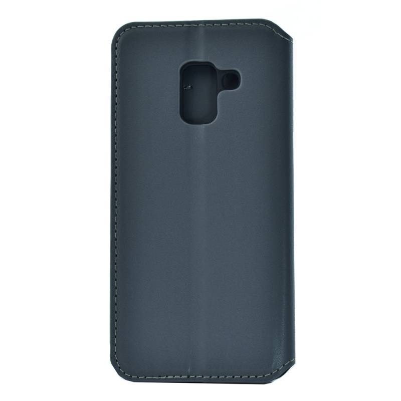 Powertech Θήκη Slim Leather για Samsung A5 2018, γκρι – φωτογραφία 2