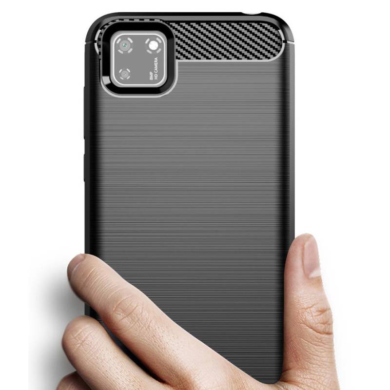 Powertech Θήκη Carbon Flex MOB-1523, Huawei Y5p, μαύρη – φωτογραφία 2