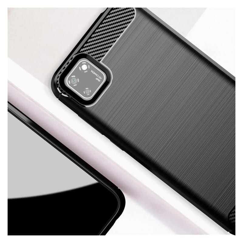 Powertech Θήκη Carbon Flex MOB-1523, Huawei Y5p, μαύρη – φωτογραφία 3