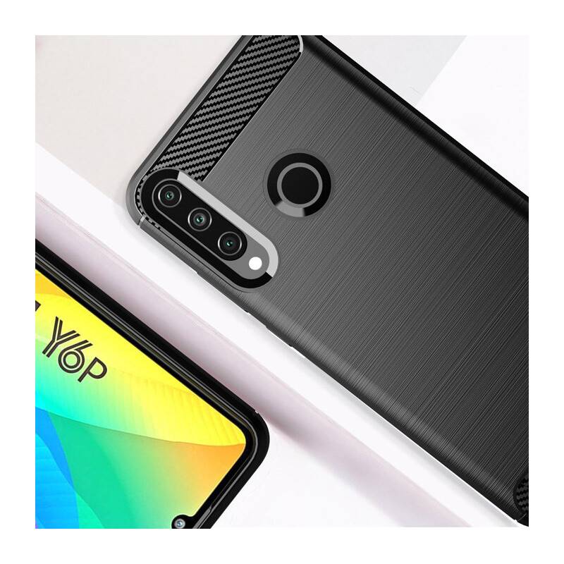 Powertech Θήκη Carbon Flex MOB-1524, Huawei Y6p, μαύρη – φωτογραφία 3
