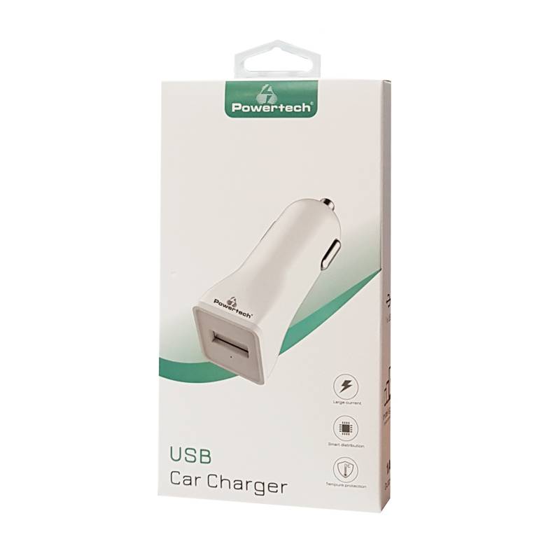 Powertech φορτιστής αυτοκινήτου PT-762, USB, 1A, λευκός – φωτογραφία 2