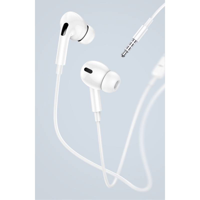 USAMS earphones με μικρόφωνο EP-41, 3.5mm σύνδεση, Φ10mm, 1.2m, λευκά – φωτογραφία 5