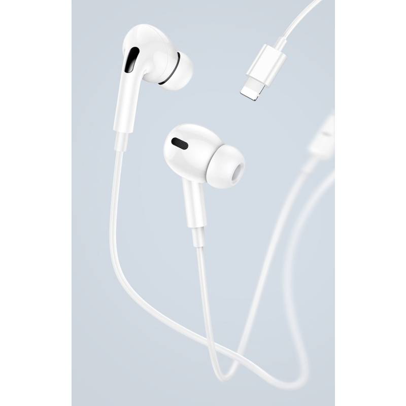 USAMS earphones με μικρόφωνο EP-41, Lightning, Φ10mm, 1.2m, λευκά – φωτογραφία 5