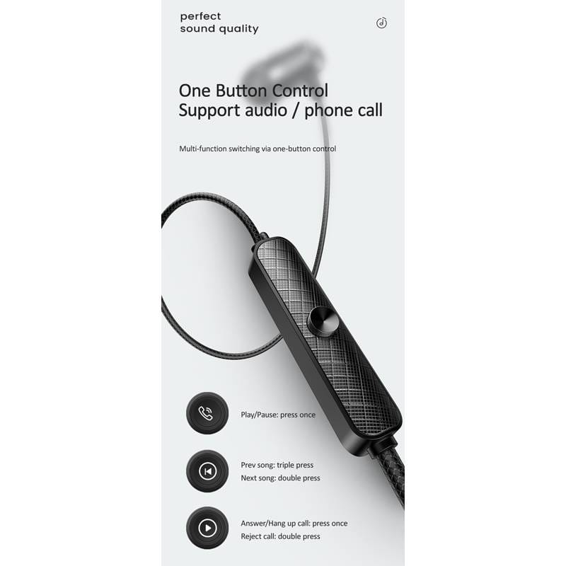 USAMS earphones με μικρόφωνο EP-42, 3.5mm σύνδεση, Φ10mm, 1.2m, μαύρα – φωτογραφία 3
