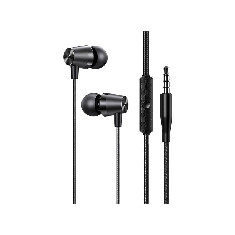 USAMS earphones με μικρόφωνο EP-42, 3.5mm σύνδεση, Φ10mm, 1.2m, μαύρα