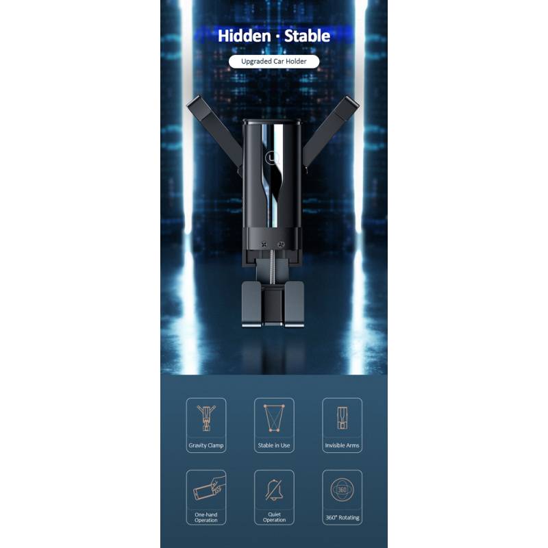 USAMS βάση smartphone για αυτοκίνητο US-ZJ058, μαύρη – φωτογραφία 2