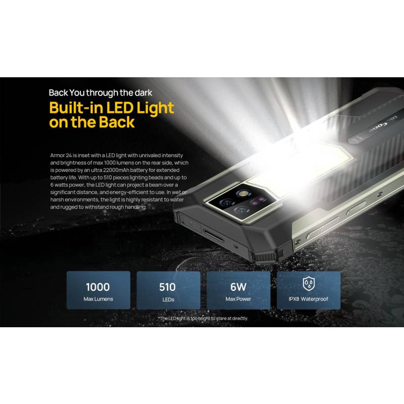Ulefone smartphone Armor 24, 6.78", 12/256GB, 22000mAh, IP68/IP69K, μαύρο – φωτογραφία 6