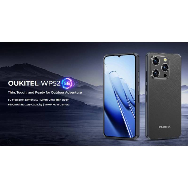 Oukitel smartphone WP52, 6.6", 4/256GB, 5G, 6500mAh, IP68/IP69K, μαύρο – φωτογραφία 2