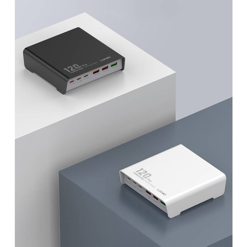 Ldnio σταθμός φόρτισης Q605, 3x USB-C & 3x USB, 120W, PD/QC, μαύρος – φωτογραφία 2
