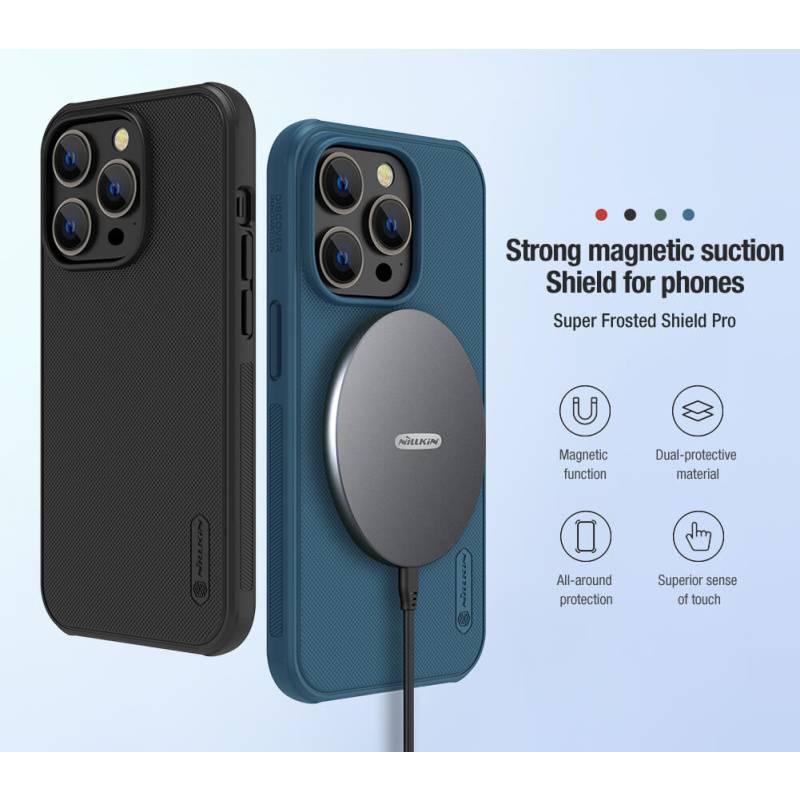Nillkin θήκη Super Frosted Shield Pro Magnetic, iPhone 14 Pro Max, μαύρη – φωτογραφία 2