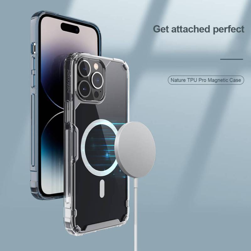 Nillkin θήκη Nature Pro Magnetic για iPhone 14 Pro, μπλε & διάφανη – φωτογραφία 2