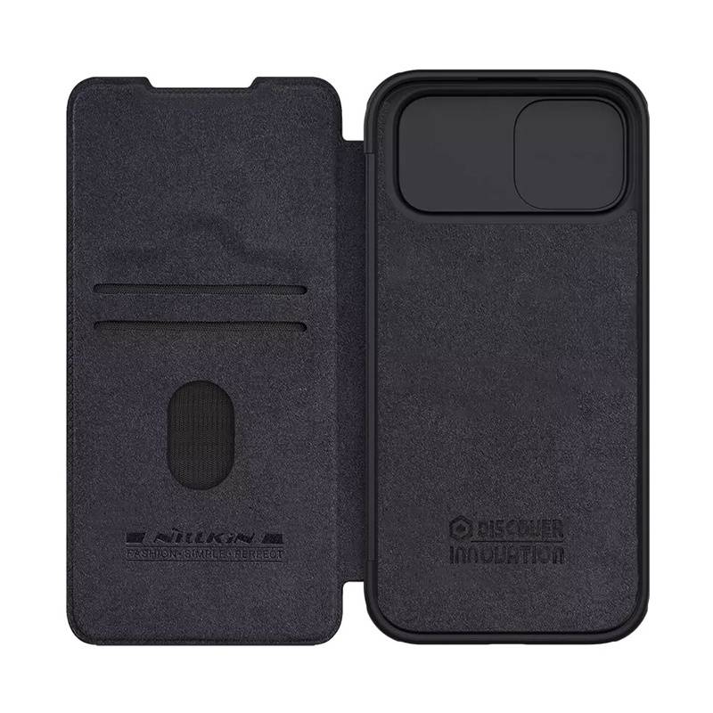 Nillkin θήκη Qin Pro για iPhone 15 Plus, δερμάτινη, μαύρη – φωτογραφία 3