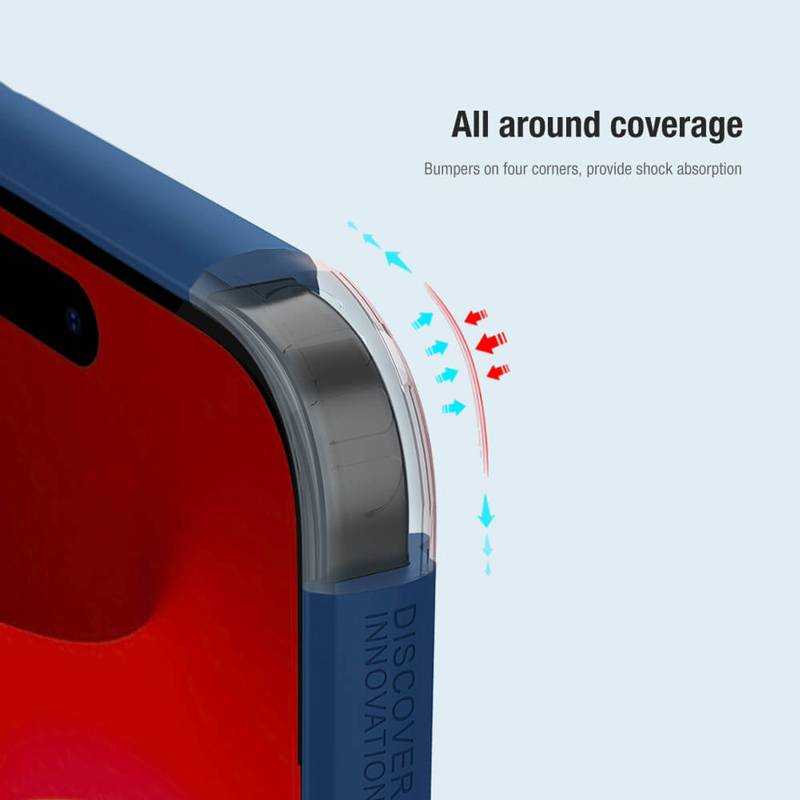 Nillkin θήκη Super Frosted Shield Pro για iPhone 15, μπλε – φωτογραφία 3