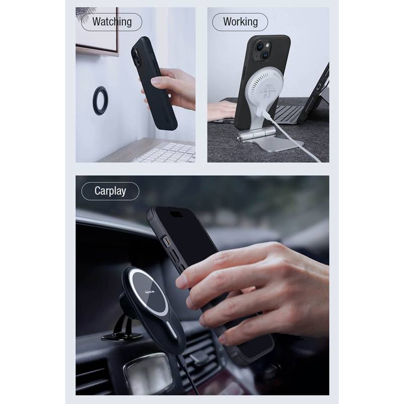 Nillkin θήκη Super Frosted Shield Pro Magnetic, iPhone 15 Plus, πράσινη – φωτογραφία 2