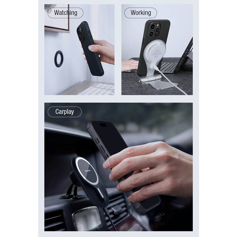 Nillkin θήκη Super Frosted Shield Magnetic, iPhone 15 Pro Max, πράσινη – φωτογραφία 2