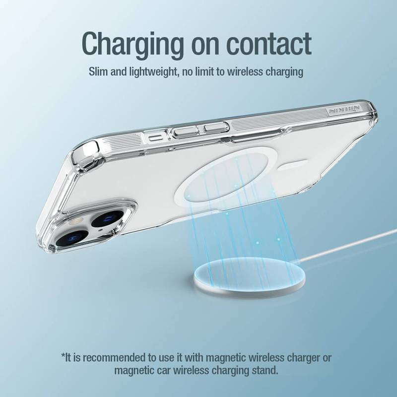 Nillkin θήκη Nature Pro Magnetic για iPhone 15, διάφανη-μπλε – φωτογραφία 2