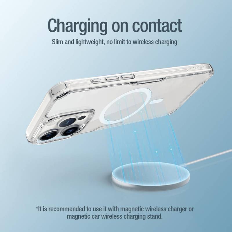 Nillkin θήκη Nature Pro Magnetic για iPhone 15 Pro, διάφανη-μπλε – φωτογραφία 2