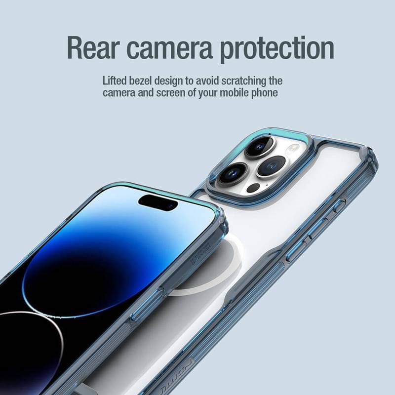 Nillkin θήκη Nature Pro Magnetic για iPhone 15 Pro, διάφανη-μπλε – φωτογραφία 3