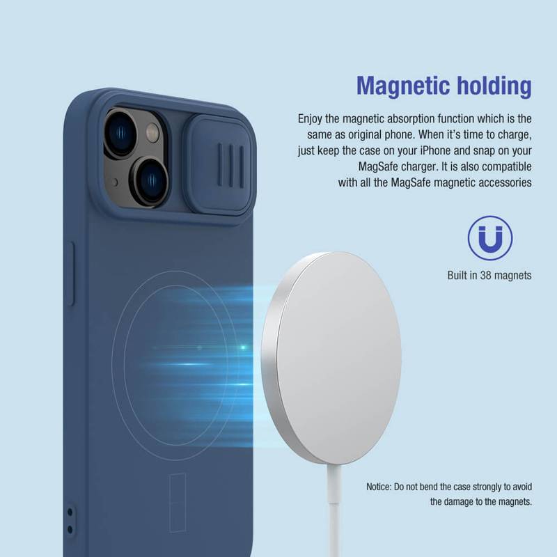Nillkin θήκη CamShield Silky Magnetic Silicone για iPhone 15 Plus, μαύρη – φωτογραφία 3
