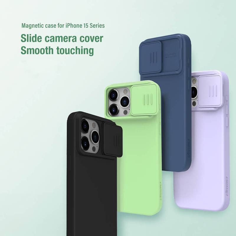 Nillkin θήκη CamShield Silky Magnetic Silicone, iPhone 15 Pro Max, μαύρη – φωτογραφία 2