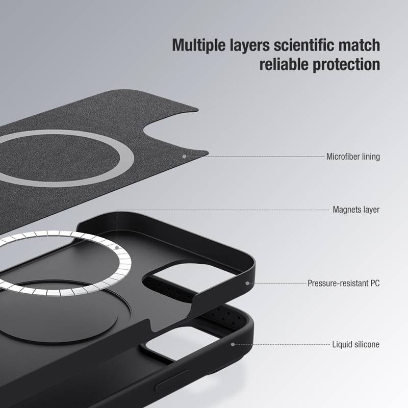 Nillkin θήκη CamShield Silky Magnetic Silicone, iPhone 15 Pro Max, μαύρη – φωτογραφία 4
