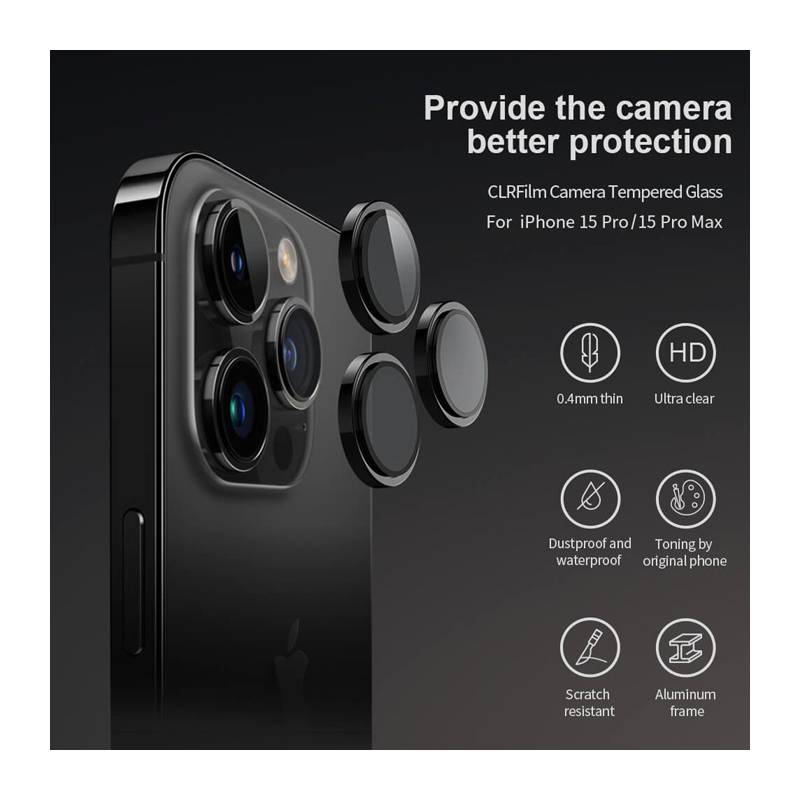 Nillkin tempered glass CLRFilm κάμερας για iPhone 15 Pro/15 Pro Max – φωτογραφία 2