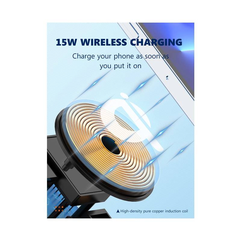 Ldnio σταθμός φόρτισης AW004, USB-C/3x USB/wireless, 32W, PD/QC, λευκός – φωτογραφία 5