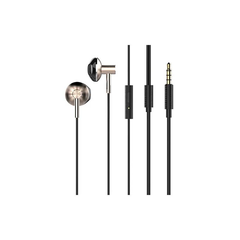 Ldnio earphones με μικρόφωνο HP09, 3.5mm σύνδεση, Φ13mm, 1.2m, ροζ χρυσό