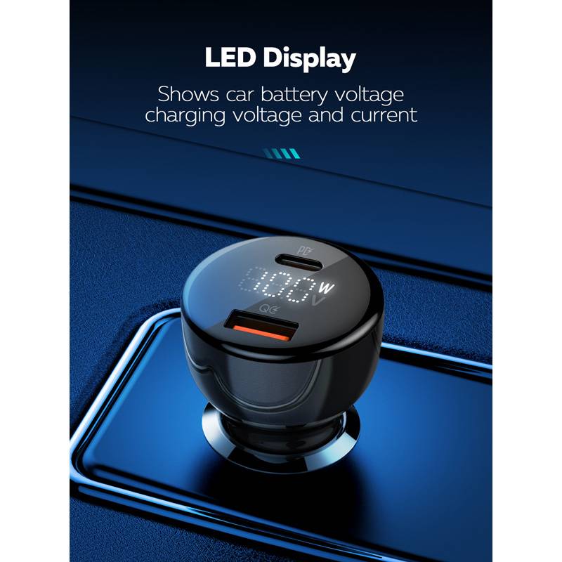 Ldnio φορτιστής αυτοκινήτου C101 με καλώδιο, USB/USB-C, 100W PD, μαύρος – φωτογραφία 4