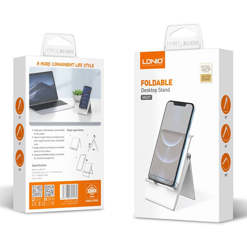 Ldnio βάση smartphone MG07, foldable, 4.7-7.2", λευκή – φωτογραφία 6