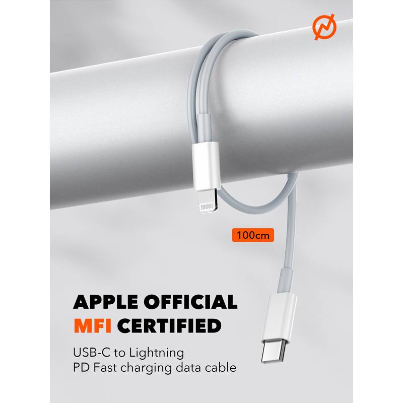 Ldnio φορτιστής τοίχου A2528M με καλώδιο, 2x USB-C, 35W, MFi, λευκό – φωτογραφία 5