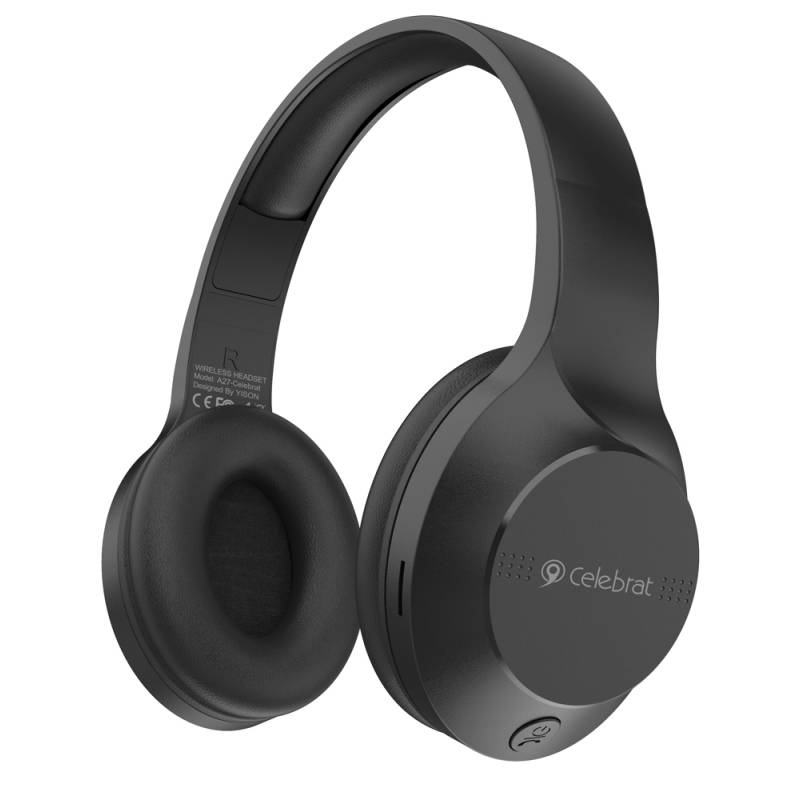 Celebrat headphones A27, wireless & wired, Bluetooth 5.3, Φ40mm, μαύρα