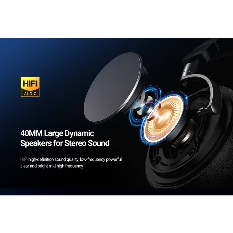 Celebrat headphones A34, ασύρματα & ενσύρματα, 40mm, 300mAh, μαύρα – φωτογραφία 4