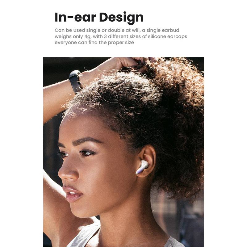 USAMS earphones με θήκη φόρτισης US-XD19, TWS, ENC, Φ13mm, μαύρα – φωτογραφία 4