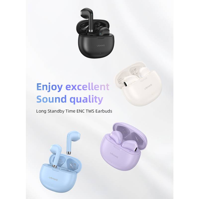 USAMS earphones με θήκη φόρτισης US-YO17, True Wireless, Φ13mm, μαύρα – φωτογραφία 2