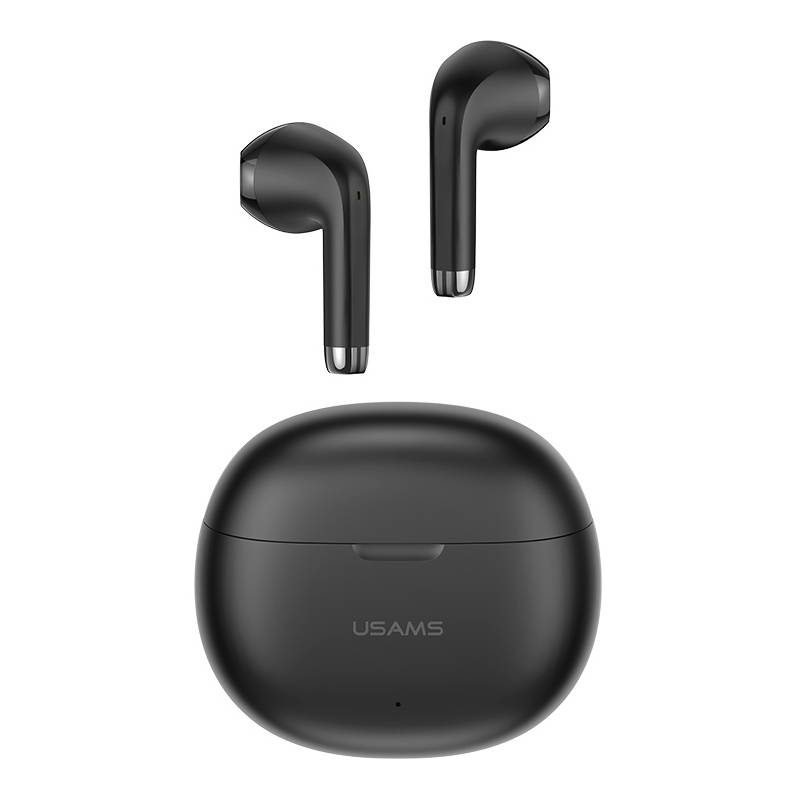 USAMS earphones με θήκη φόρτισης US-YO17, True Wireless, Φ13mm, μαύρα